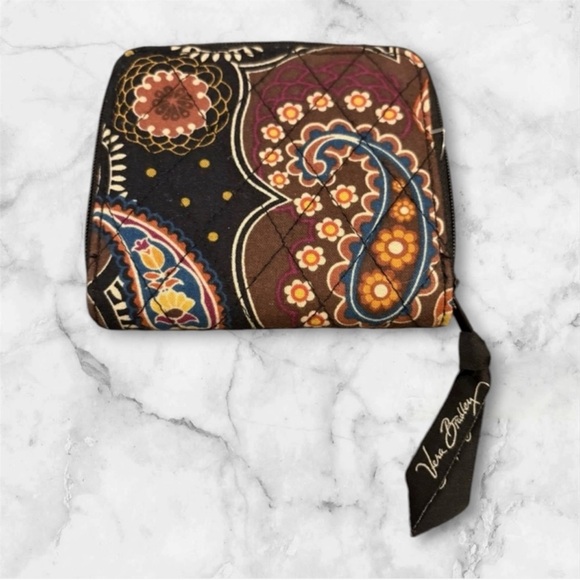 Vera Bradley Paisley Floral Wallet in Black and Orange - Picture 2 of 3